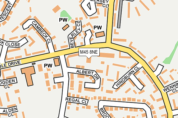 M45 8NE map - OS OpenMap – Local (Ordnance Survey)