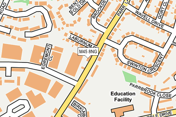 M45 8NG map - OS OpenMap – Local (Ordnance Survey)