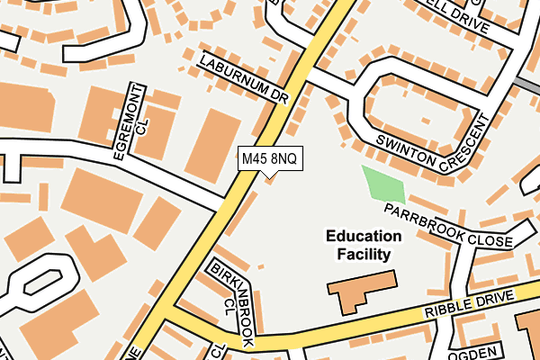 M45 8NQ map - OS OpenMap – Local (Ordnance Survey)
