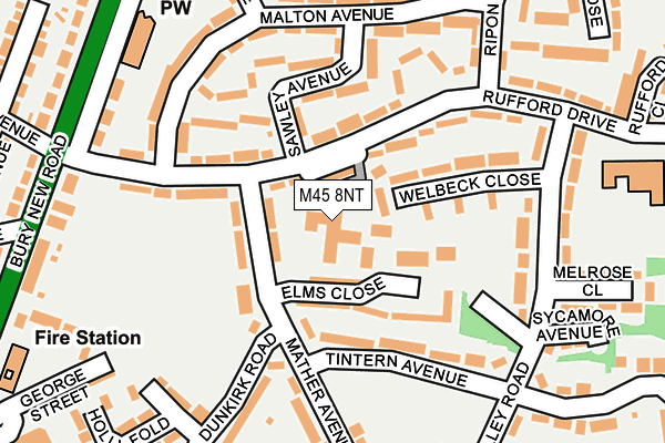 M45 8NT map - OS OpenMap – Local (Ordnance Survey)
