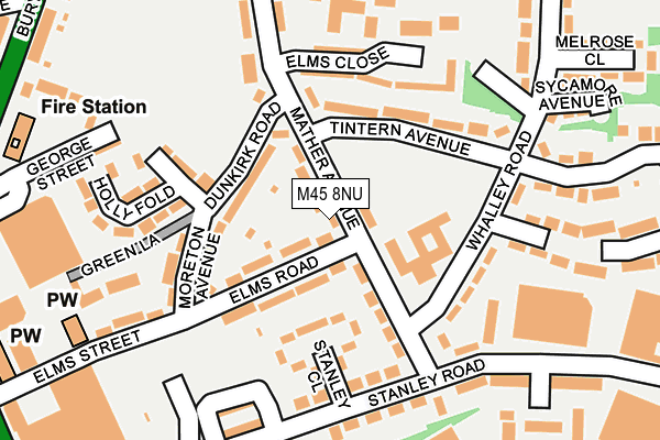 M45 8NU map - OS OpenMap – Local (Ordnance Survey)