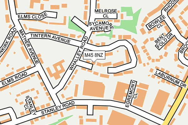M45 8NZ map - OS OpenMap – Local (Ordnance Survey)