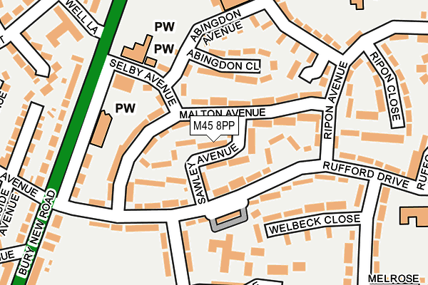 M45 8PP map - OS OpenMap – Local (Ordnance Survey)