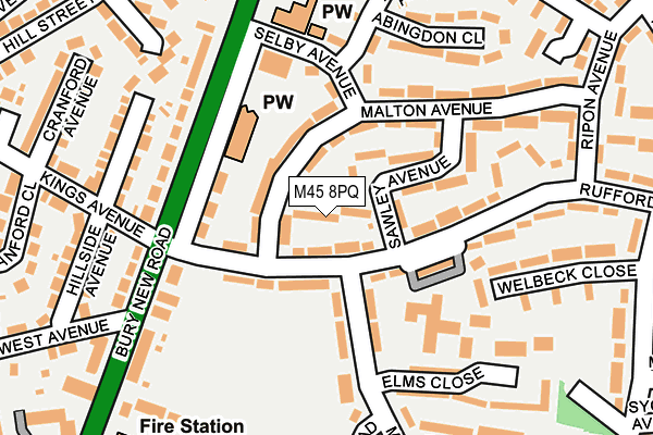 M45 8PQ map - OS OpenMap – Local (Ordnance Survey)