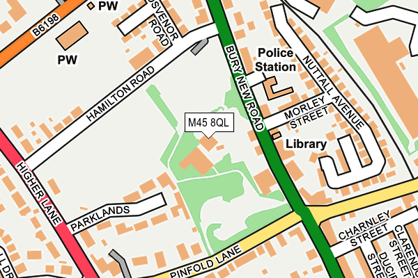 M45 8QL map - OS OpenMap – Local (Ordnance Survey)