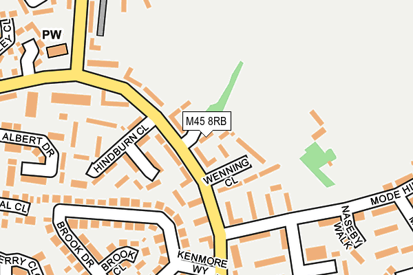 M45 8RB map - OS OpenMap – Local (Ordnance Survey)