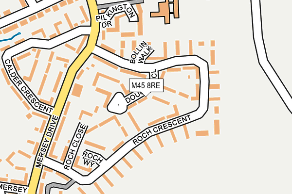 M45 8RE map - OS OpenMap – Local (Ordnance Survey)