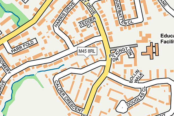 M45 8RL map - OS OpenMap – Local (Ordnance Survey)