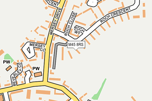 M45 8RS map - OS OpenMap – Local (Ordnance Survey)