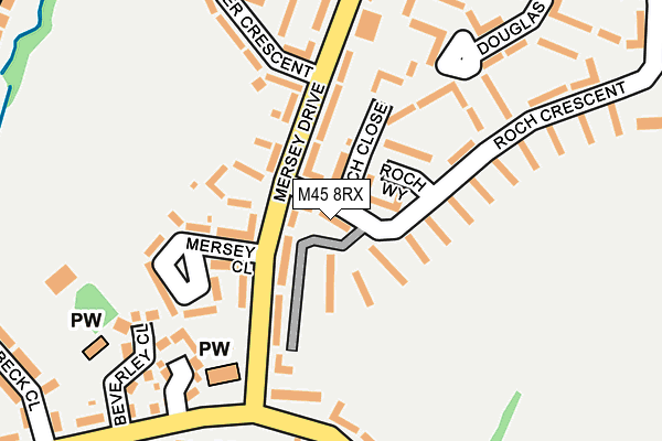 M45 8RX map - OS OpenMap – Local (Ordnance Survey)