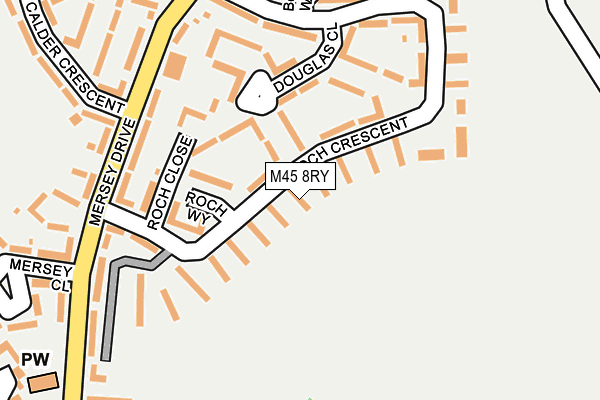M45 8RY map - OS OpenMap – Local (Ordnance Survey)