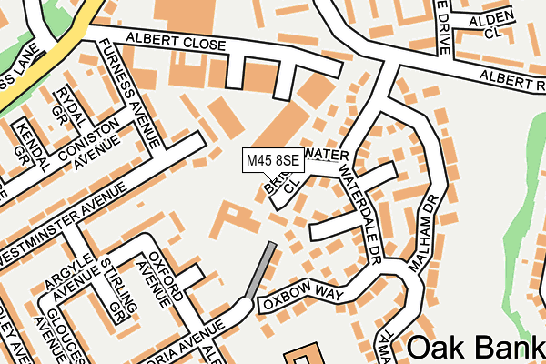 M45 8SE map - OS OpenMap – Local (Ordnance Survey)