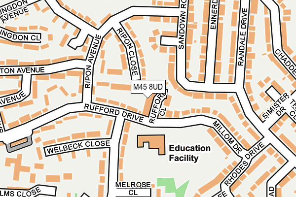 M45 8UD map - OS OpenMap – Local (Ordnance Survey)
