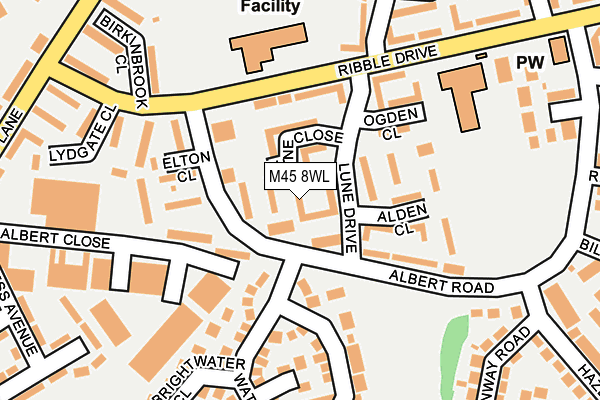 M45 8WL map - OS OpenMap – Local (Ordnance Survey)
