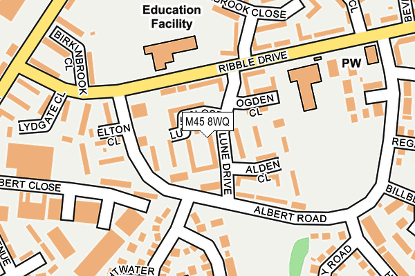 M45 8WQ map - OS OpenMap – Local (Ordnance Survey)