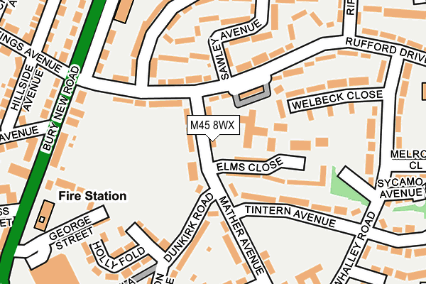 M45 8WX map - OS OpenMap – Local (Ordnance Survey)