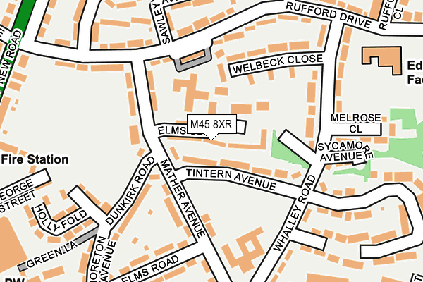 M45 8XR map - OS OpenMap – Local (Ordnance Survey)