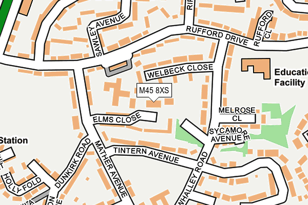 M45 8XS map - OS OpenMap – Local (Ordnance Survey)