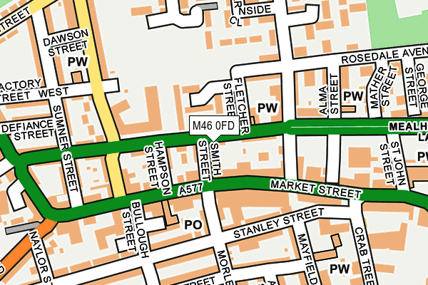 M46 0FD map - OS OpenMap – Local (Ordnance Survey)