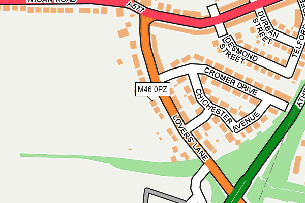 M46 0PZ map - OS OpenMap – Local (Ordnance Survey)