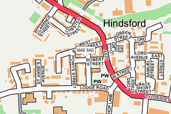 M46 9AS map - OS OpenMap – Local (Ordnance Survey)