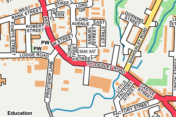 M46 9AT map - OS OpenMap – Local (Ordnance Survey)