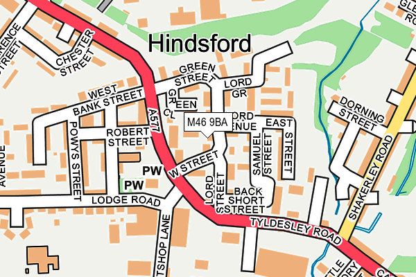 M46 9BA map - OS OpenMap – Local (Ordnance Survey)