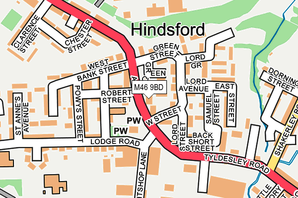 M46 9BD map - OS OpenMap – Local (Ordnance Survey)