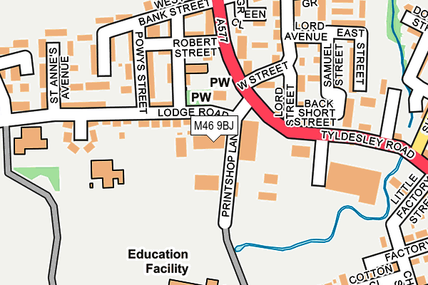 M46 9BJ map - OS OpenMap – Local (Ordnance Survey)