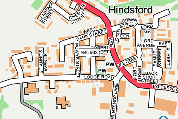 M46 9BS map - OS OpenMap – Local (Ordnance Survey)