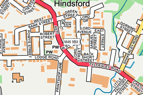 M46 9BX map - OS OpenMap – Local (Ordnance Survey)