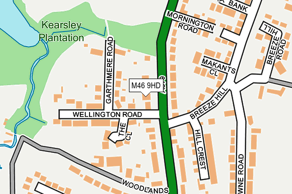 M46 9HD map - OS OpenMap – Local (Ordnance Survey)