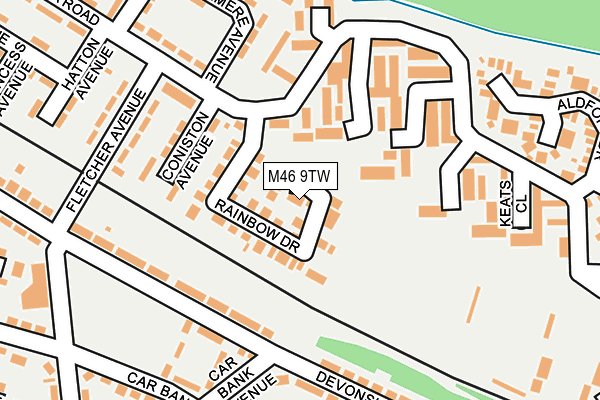 M46 9TW map - OS OpenMap – Local (Ordnance Survey)