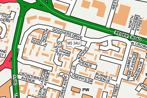 M5 3AU map - OS OpenMap – Local (Ordnance Survey)