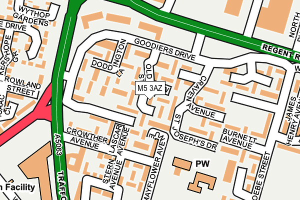 M5 3AZ map - OS OpenMap – Local (Ordnance Survey)