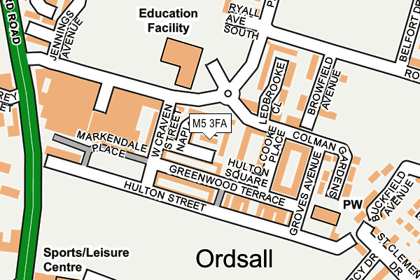 M5 3FA map - OS OpenMap – Local (Ordnance Survey)