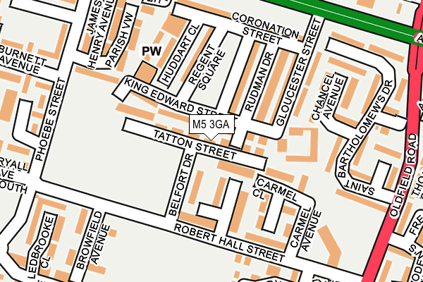 M5 3GA map - OS OpenMap – Local (Ordnance Survey)