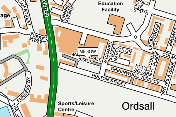 M5 3GW map - OS OpenMap – Local (Ordnance Survey)