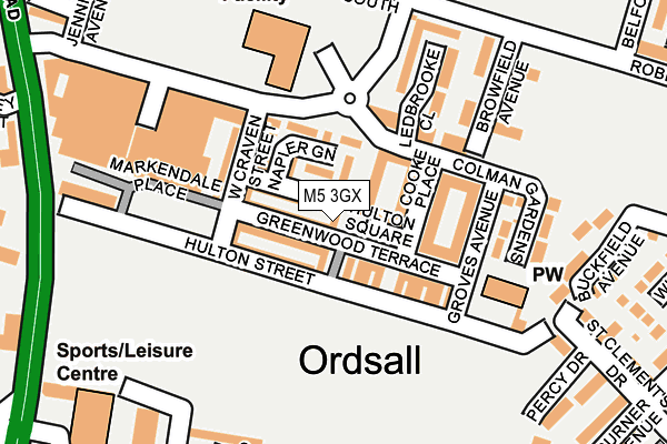 M5 3GX map - OS OpenMap – Local (Ordnance Survey)