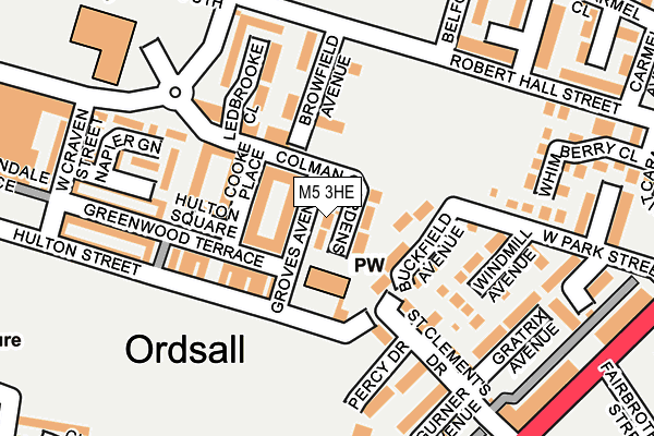 M5 3HE map - OS OpenMap – Local (Ordnance Survey)