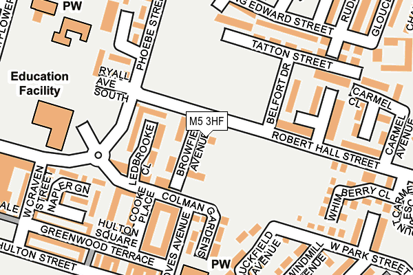 M5 3HF map - OS OpenMap – Local (Ordnance Survey)