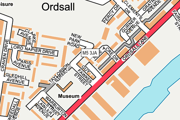 M5 3JA map - OS OpenMap – Local (Ordnance Survey)