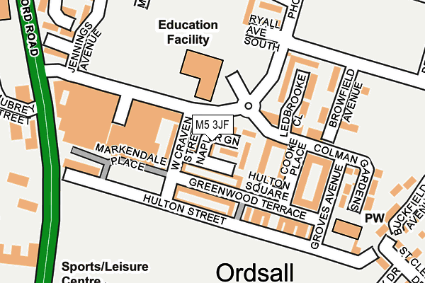 M5 3JF map - OS OpenMap – Local (Ordnance Survey)