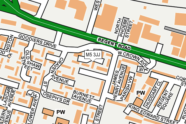 M5 3JJ map - OS OpenMap – Local (Ordnance Survey)