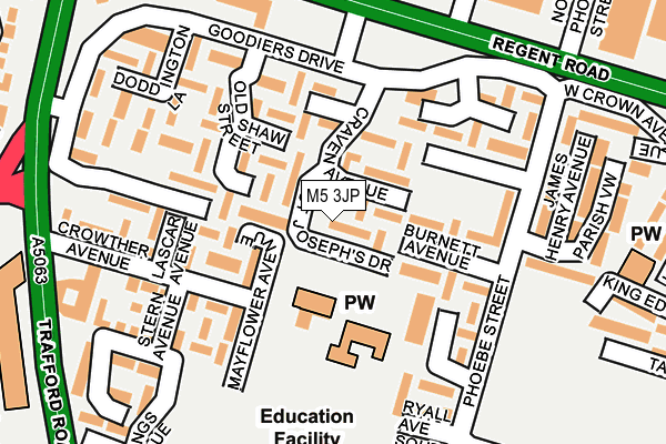 M5 3JP map - OS OpenMap – Local (Ordnance Survey)