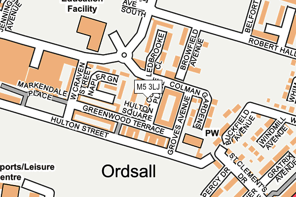 M5 3LJ map - OS OpenMap – Local (Ordnance Survey)