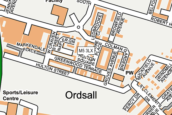 M5 3LX map - OS OpenMap – Local (Ordnance Survey)