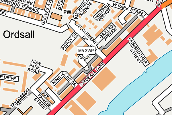 M5 3WP map - OS OpenMap – Local (Ordnance Survey)