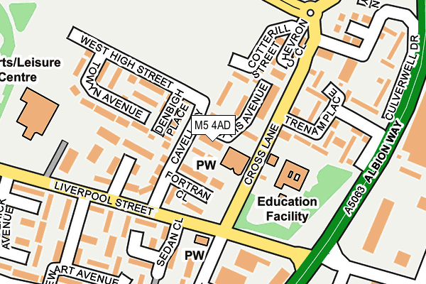 M5 4AD map - OS OpenMap – Local (Ordnance Survey)