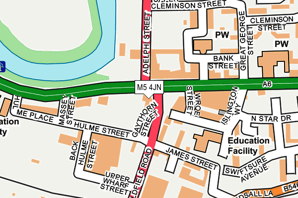 M5 4JN map - OS OpenMap – Local (Ordnance Survey)